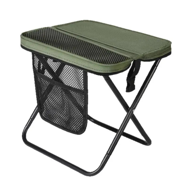 （Summer4）2 in 1 Portable Folding Camping Stool Convertible to Crossbody Bag Lightweight Collapsible Stool with Storage Pocket